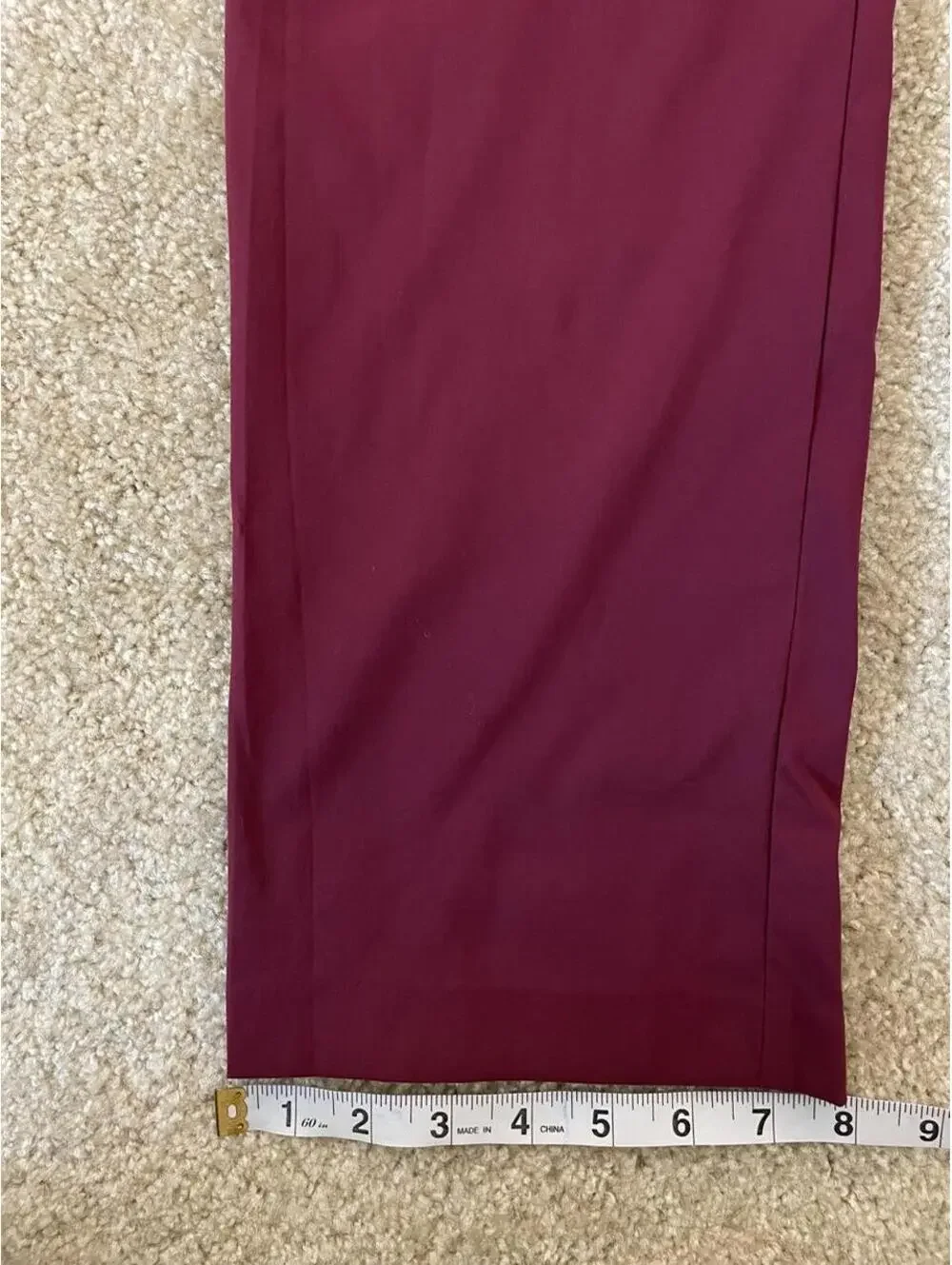 Tommy Hilfiger Burgundy Slim Fit Flat Front Dress Pants Nylon Men’s 38x32